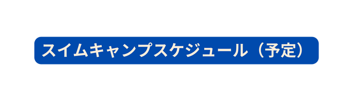 スイムキャンプスケジュール 予定